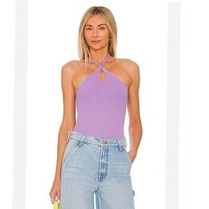NWOT Enza Costa Keyhole Halter Bodysuit‎ in Lavender Size Small